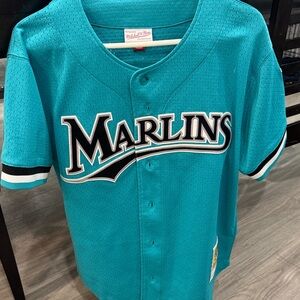 Mitchell & Ness Teal Andre Dawson Marlins  Jersey